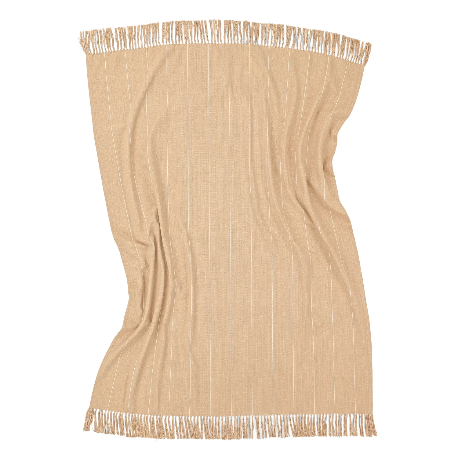 Dekens - Katoenen plaid - Martina Stripe (beige/wit)