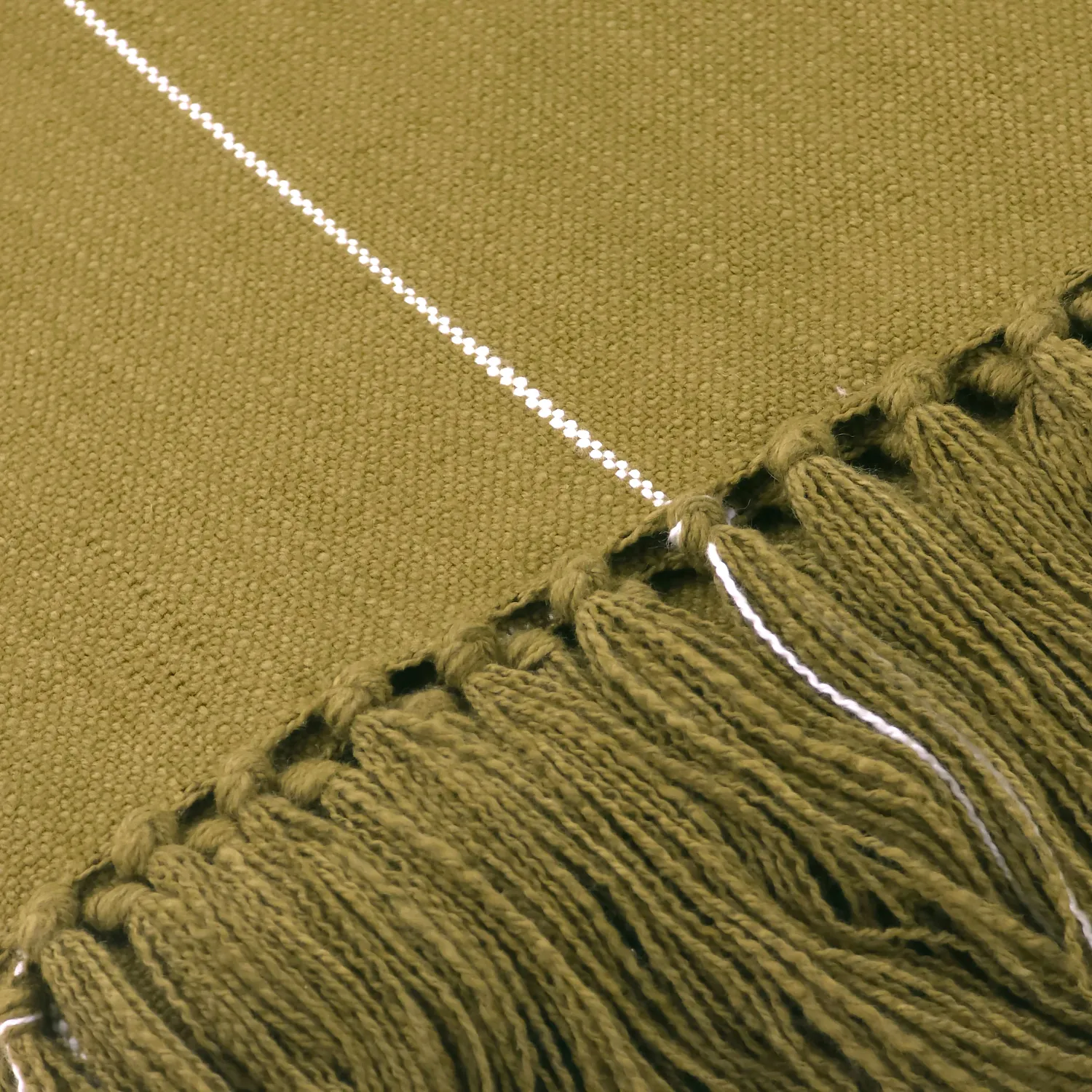 Dekens - Katoenen plaid - Martina Stripe (groen/wit)