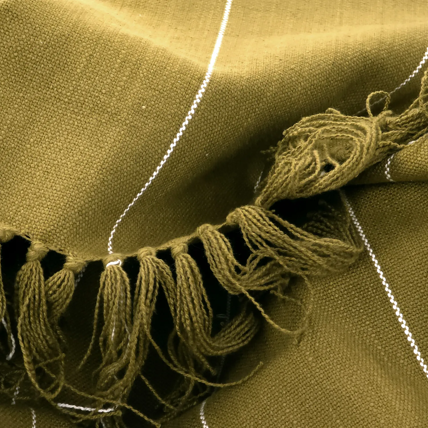 Dekens - Katoenen plaid - Martina Stripe (groen/wit)