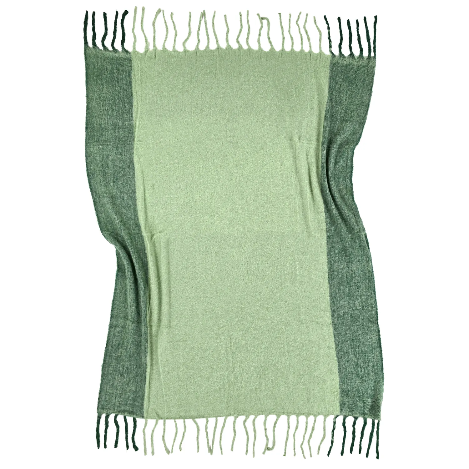 Plaid dekens - throw van wolmix - Carol (groen)