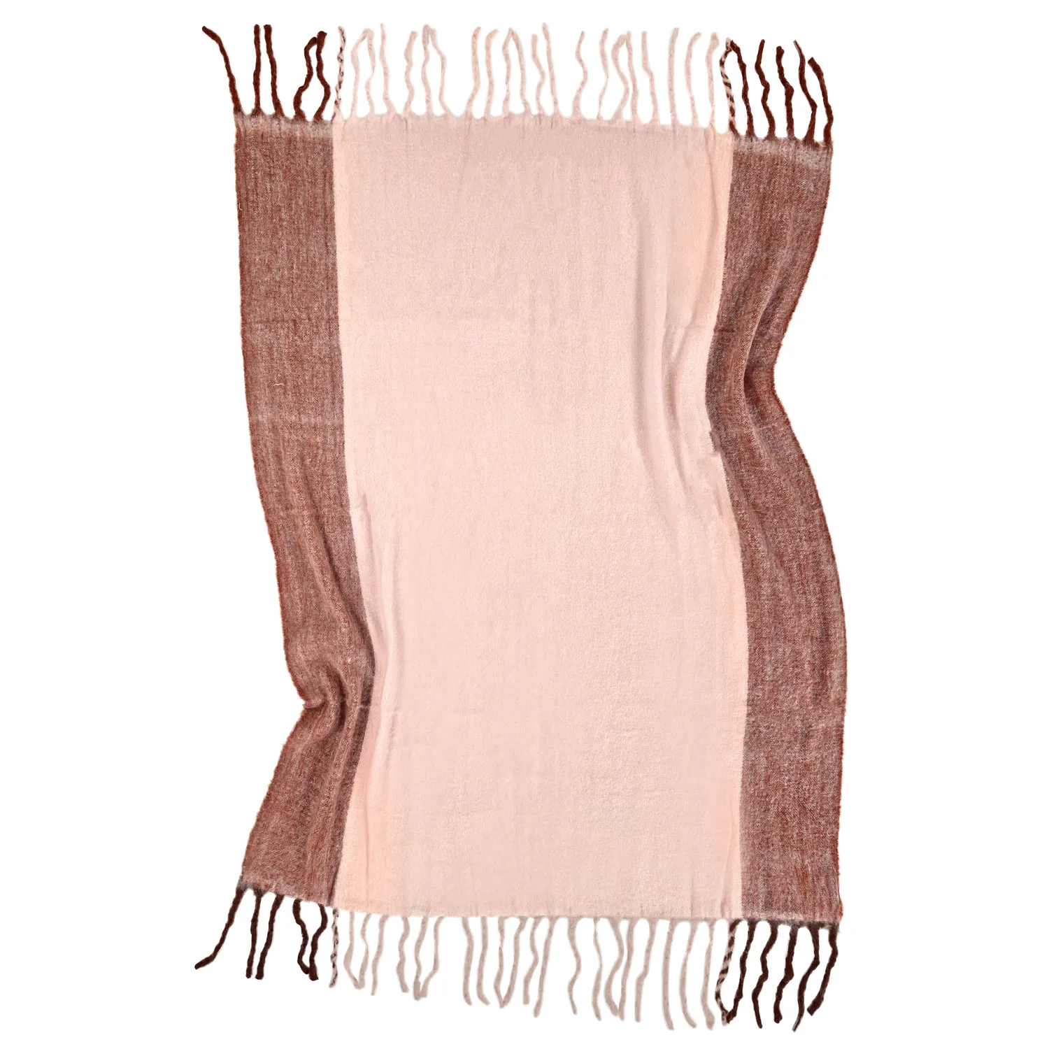 Plaid dekens - throw van wolmix - Carol (roze)
