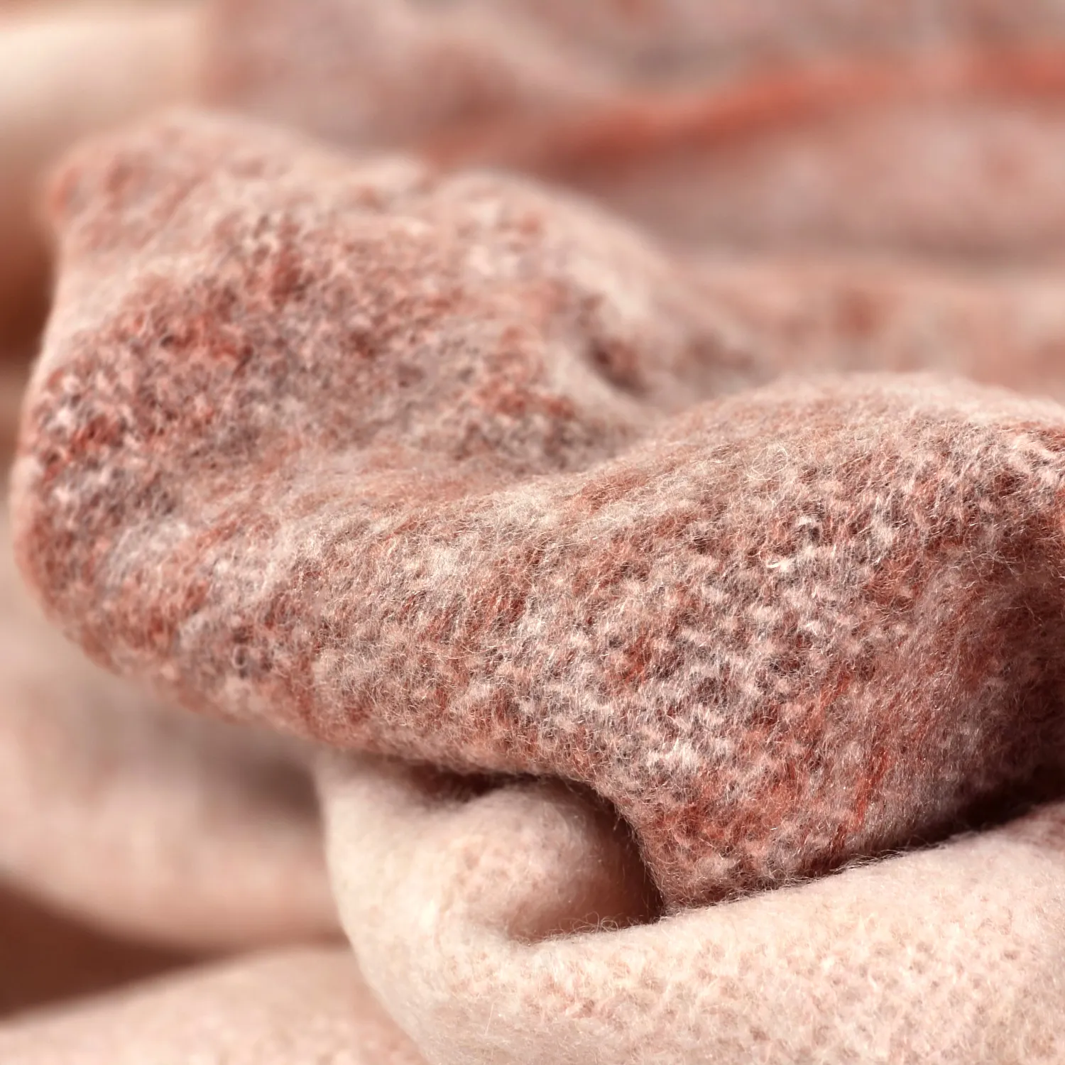 Plaid dekens - throw van wolmix - Carol (roze)