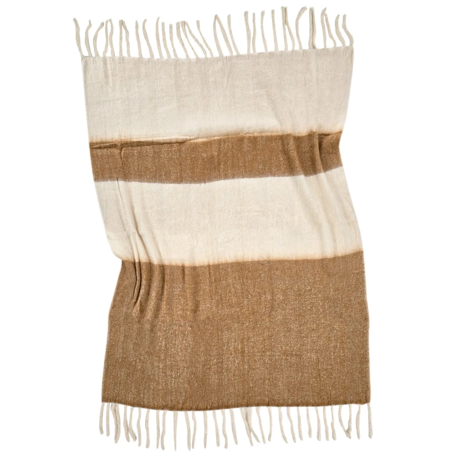 Plaid dekens - throw van wolmix - Carrie (geel)