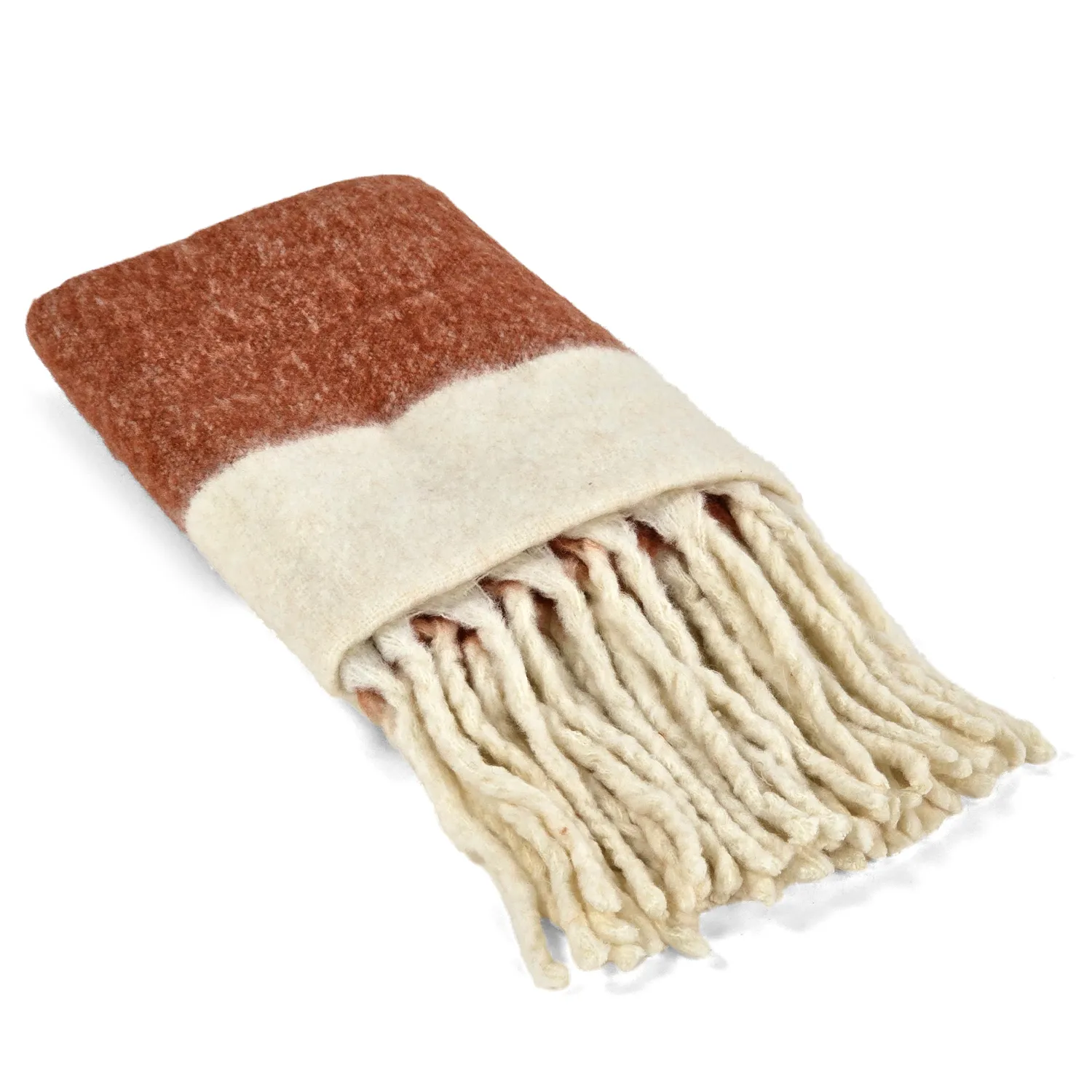 Plaid dekens - throw van wolmix - Carrie (roze)