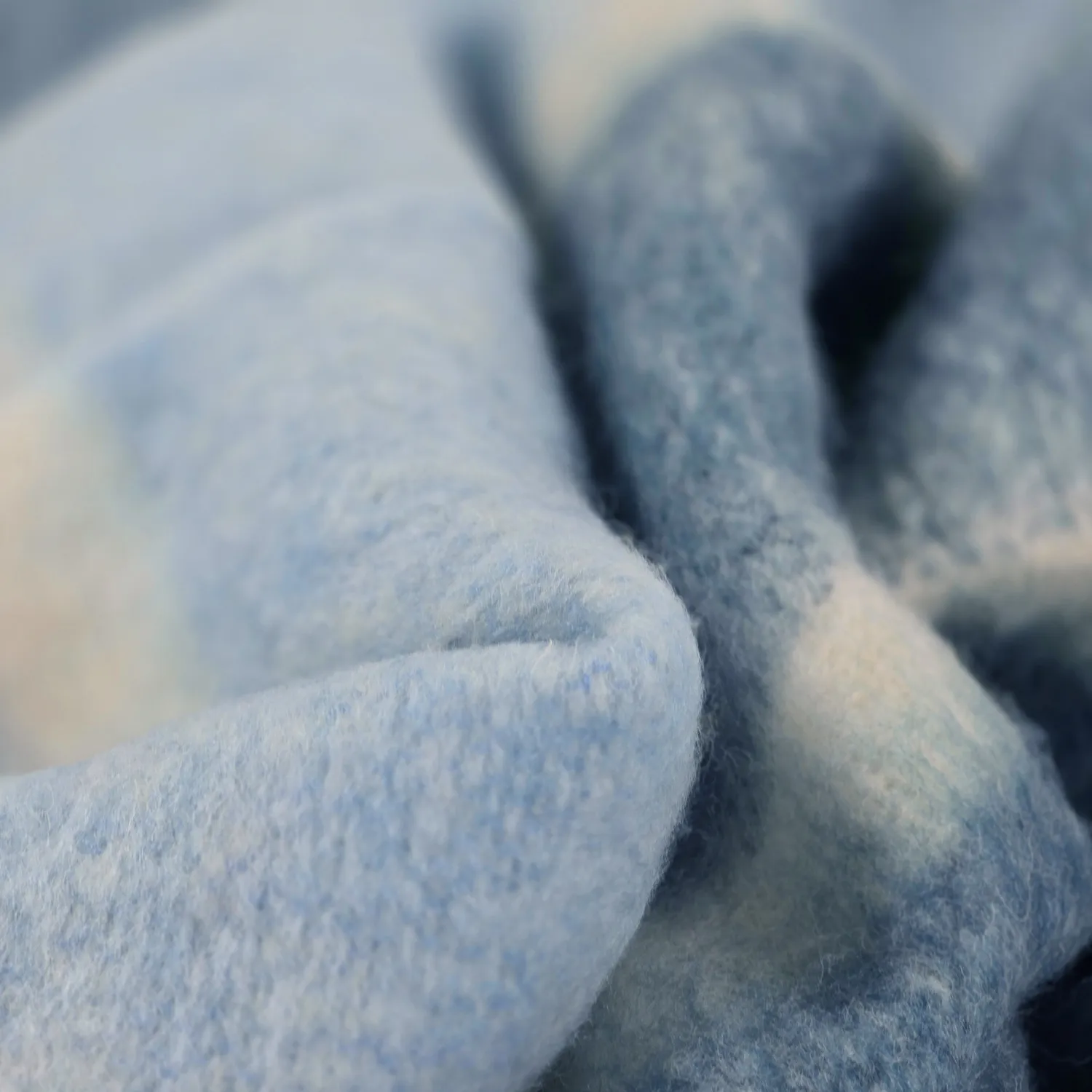 Plaid dekens - throw van wolmix - Charlotte (blauw)