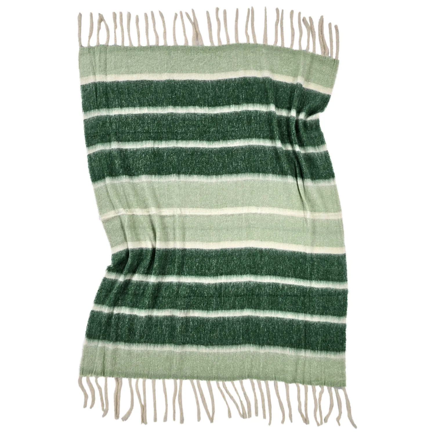 Plaid dekens - throw van wolmix - Charlotte (groen)