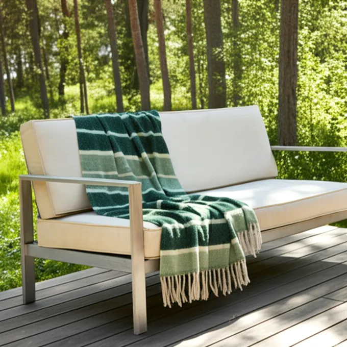 Plaid dekens - throw van wolmix - Charlotte (groen)