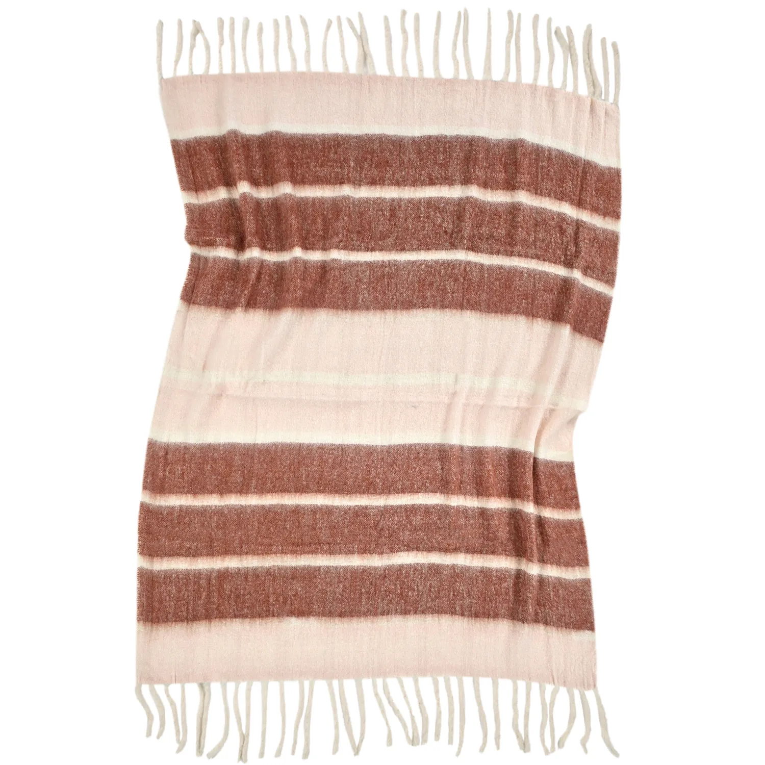 Plaid dekens - throw van wolmix - Charlotte (roze)