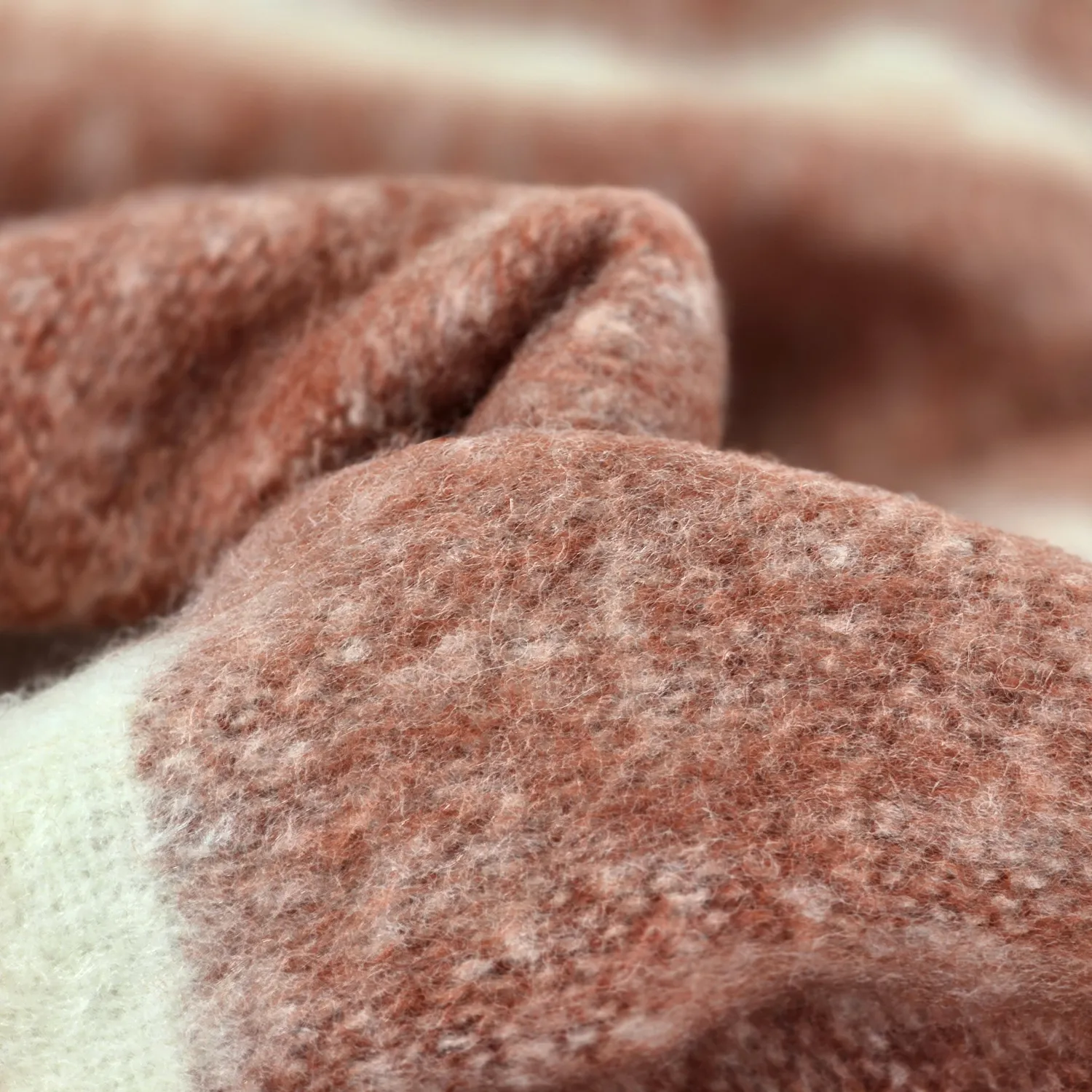 Plaid dekens - throw van wolmix - Charlotte (roze)