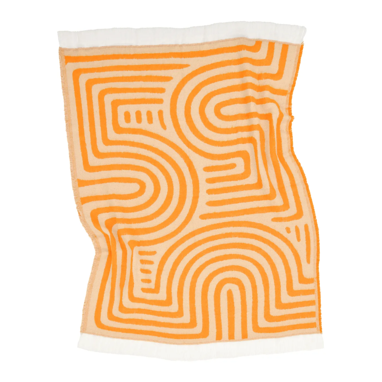 Dekens - Wollenmix plaid - Melody (beige/oranje)