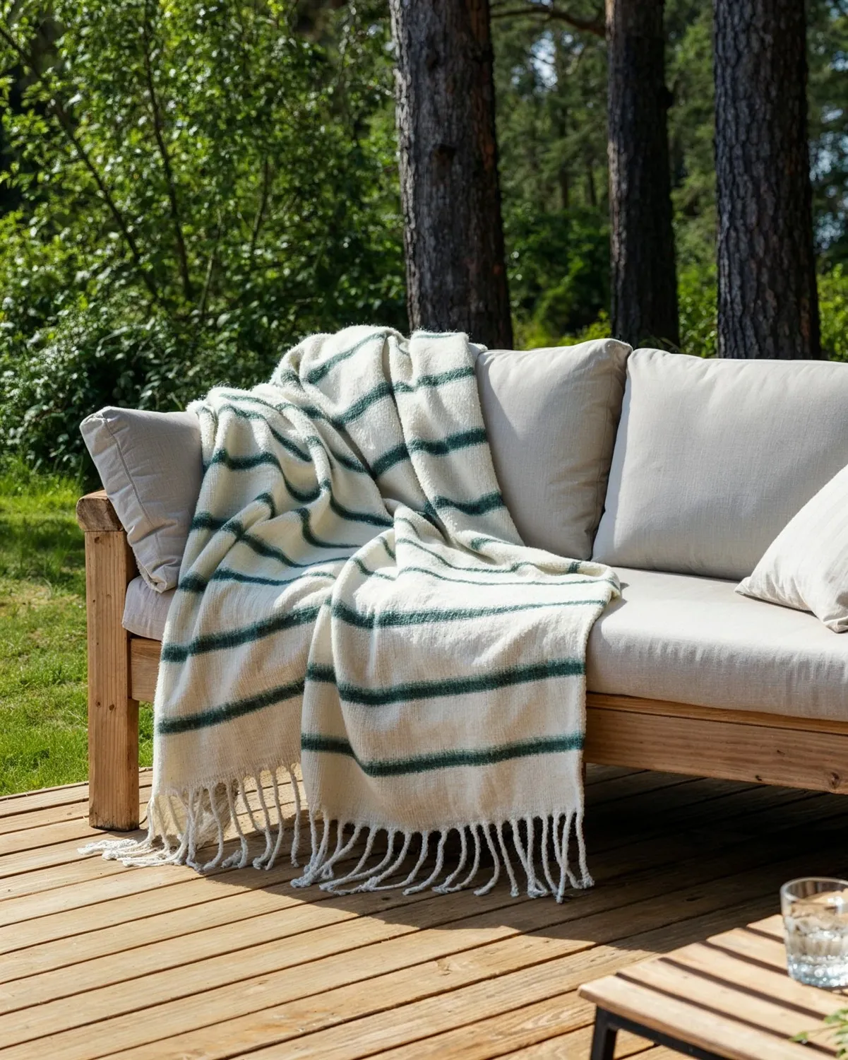 Plaid dekens - throw van wolmix - Miranda (groen)