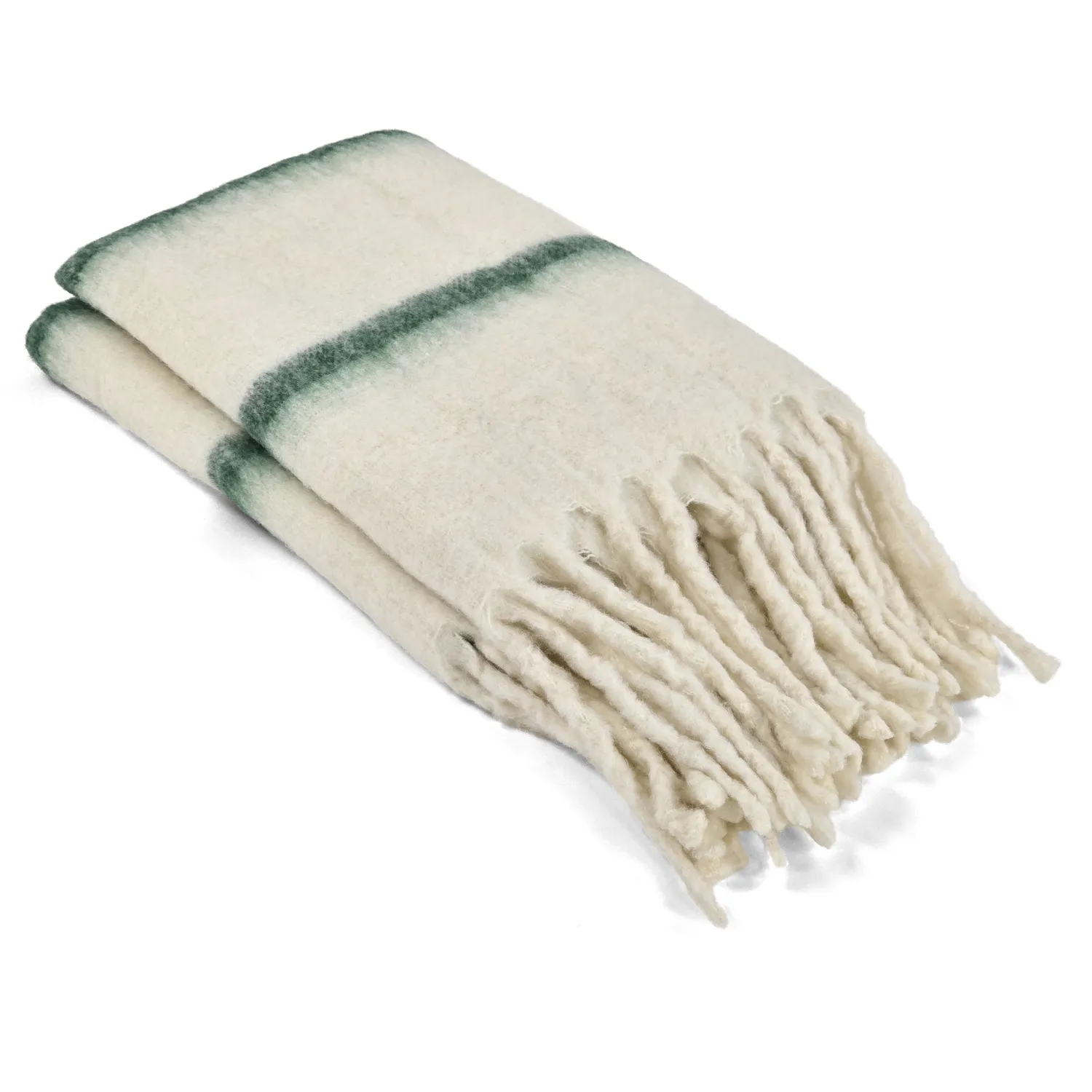 Plaid dekens - throw van wolmix - Miranda (groen)