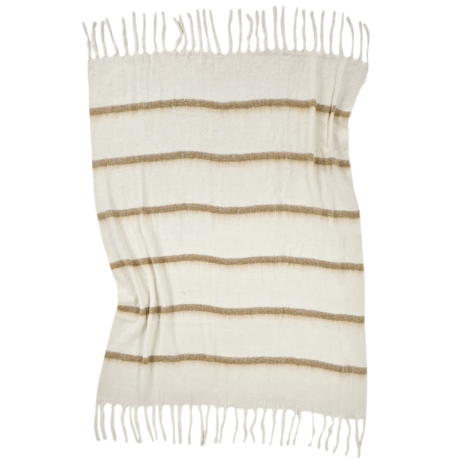 Plaid dekens - throw van wolmix - Miranda (geel)