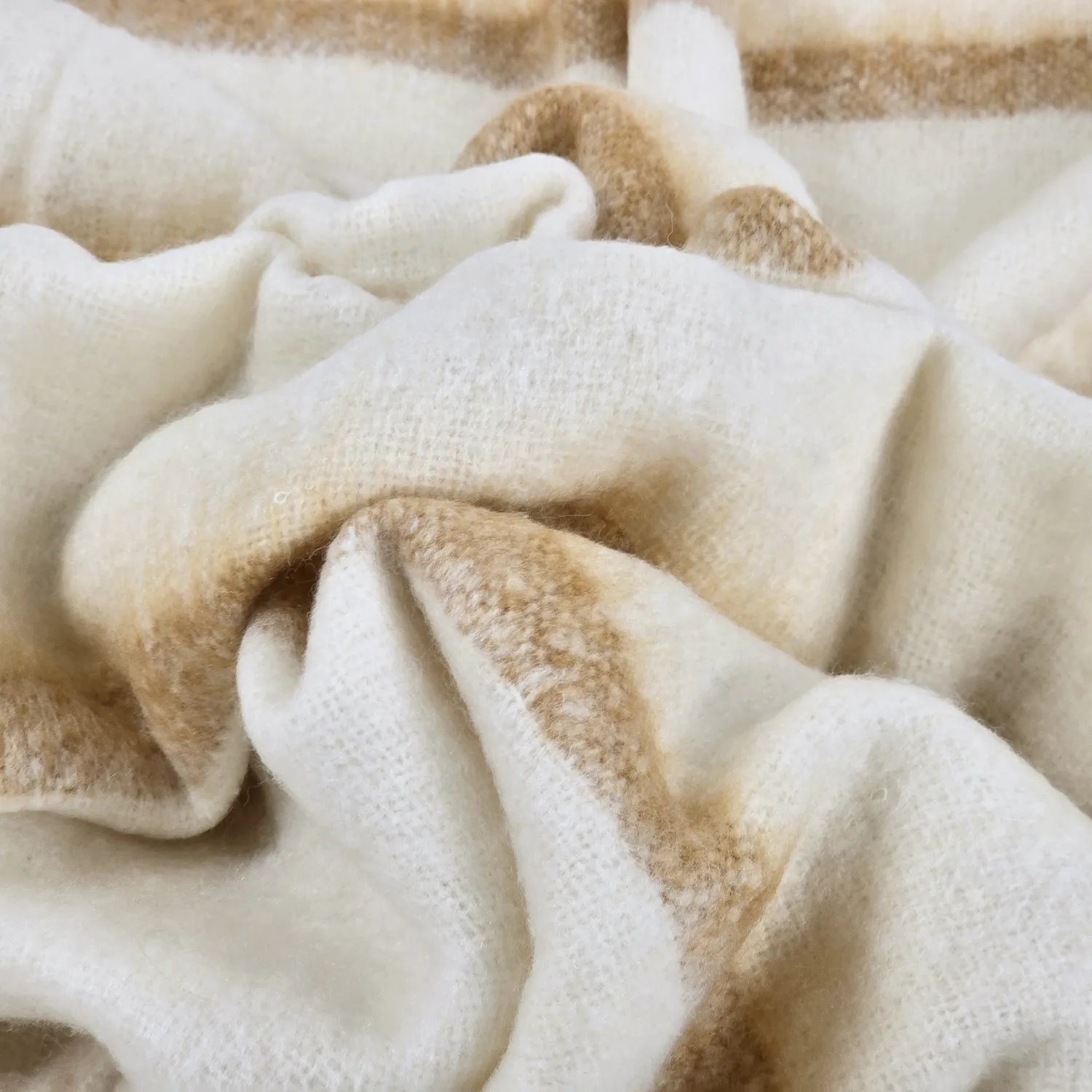 Plaid dekens - throw van wolmix - Miranda (geel)