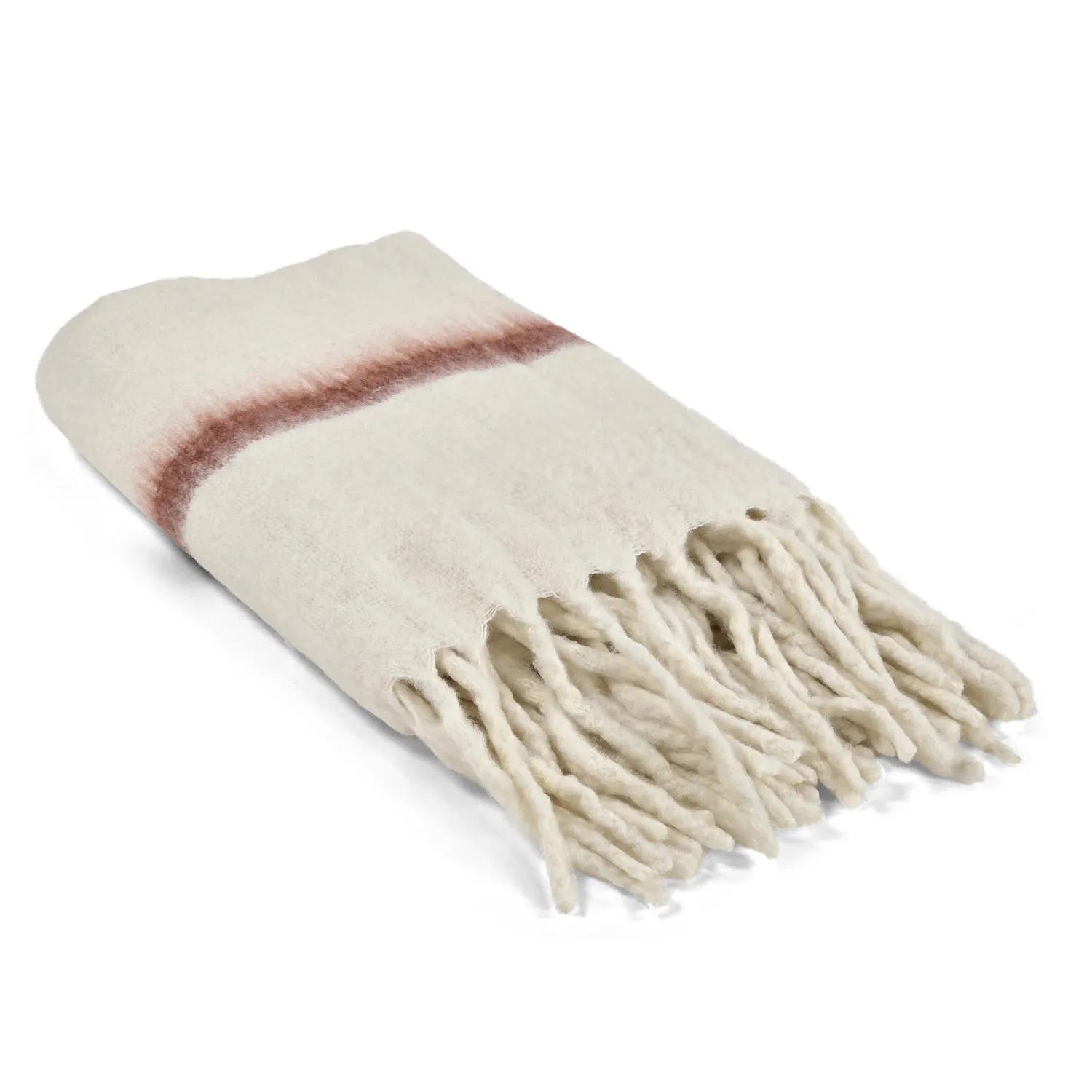 Plaid dekens - throw van wolmix - Miranda (roze)