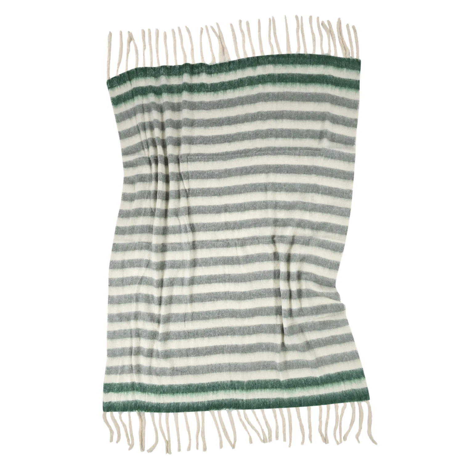Plaid dekens - throw van wolmix - Monica (groen)