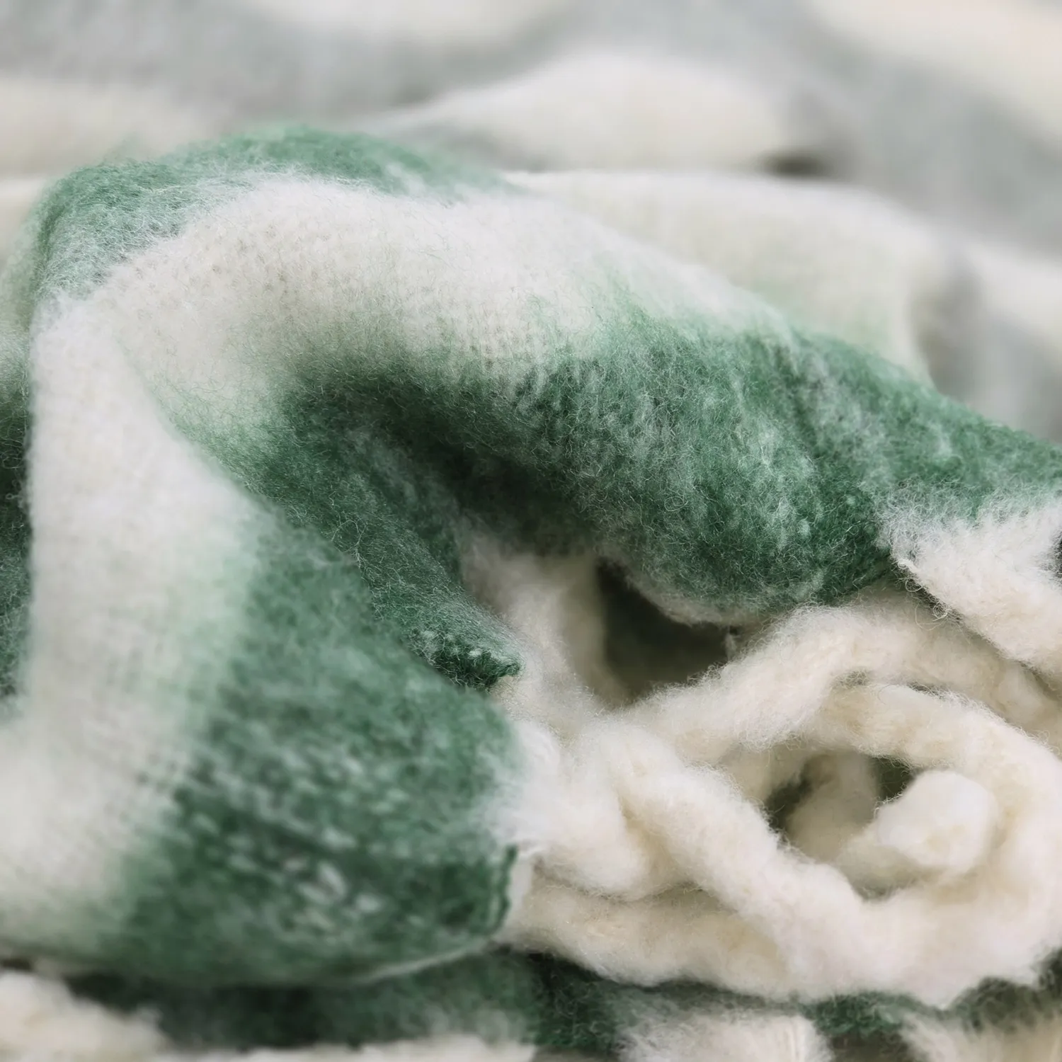 Plaid dekens - throw van wolmix - Monica (groen)