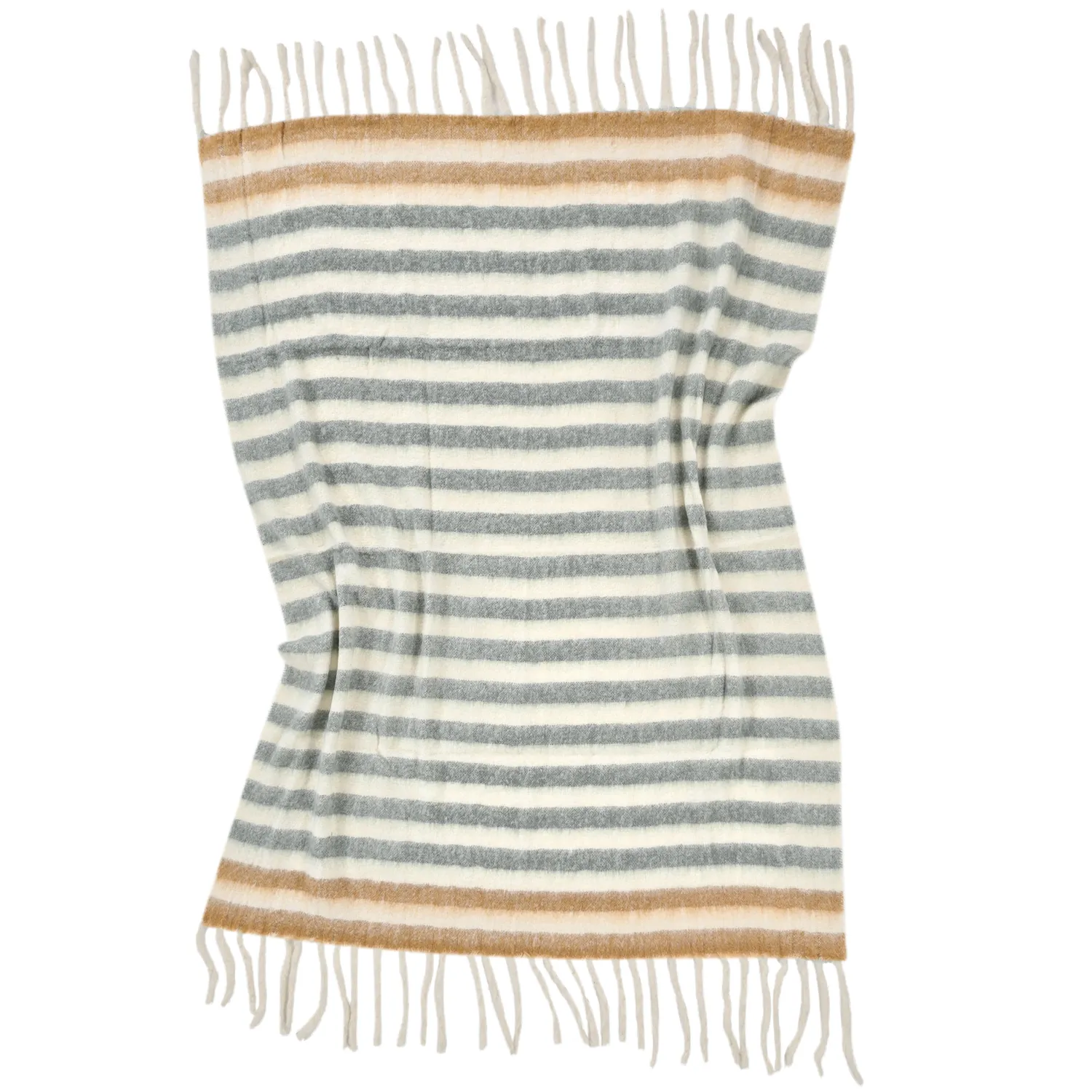 Plaid dekens - throw van wolmix - Monica (geel)