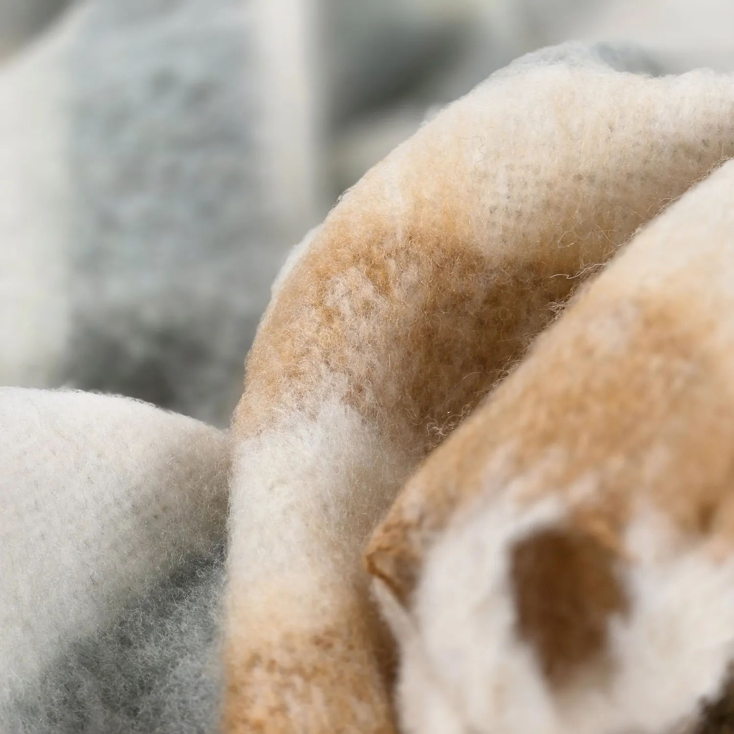 Plaid dekens - throw van wolmix - Monica (geel)