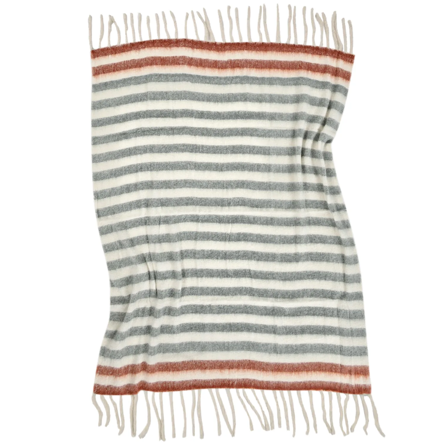 Plaid dekens - throw van wolmix - Monica (roze)