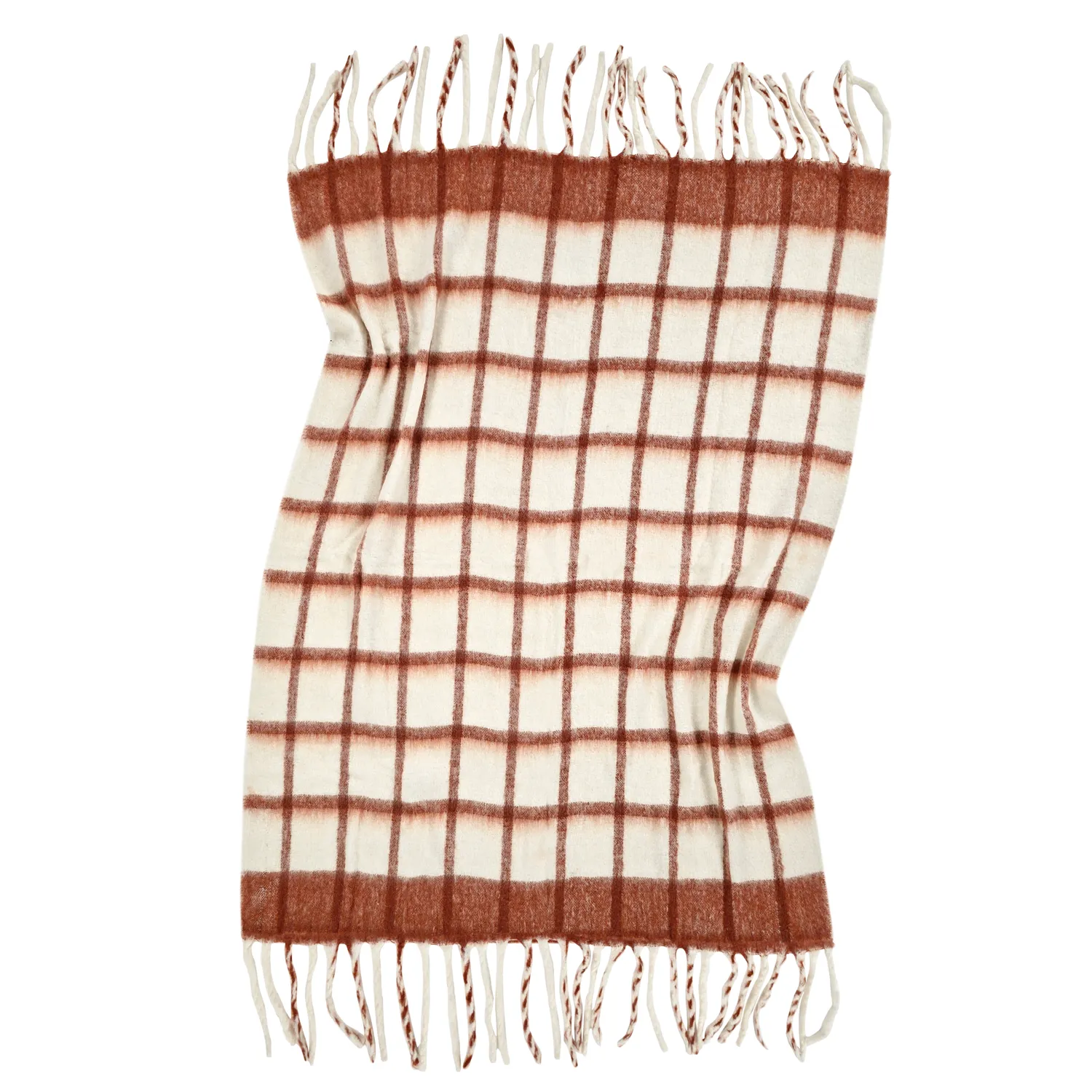 Plaid dekens - throw van wolmix - Rachel (roze)