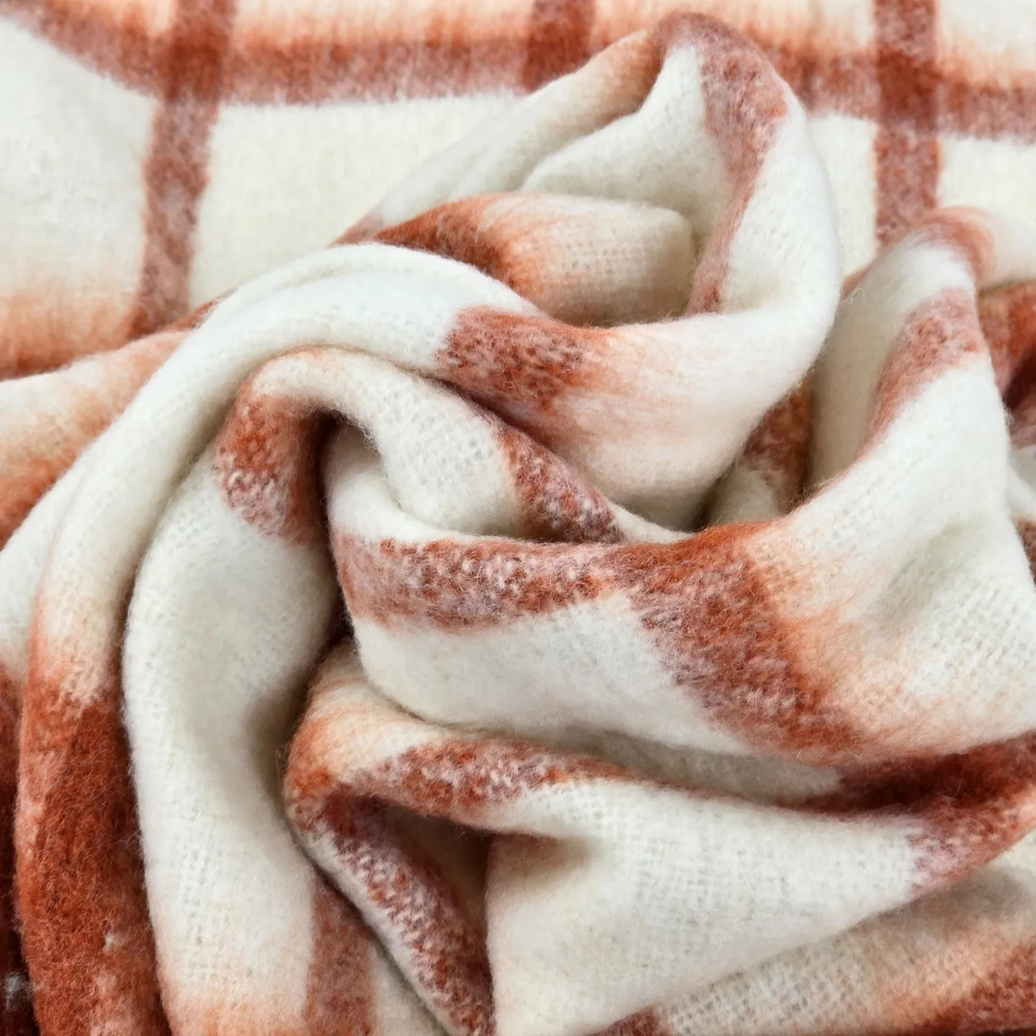 Plaid dekens - throw van wolmix - Rachel (roze)