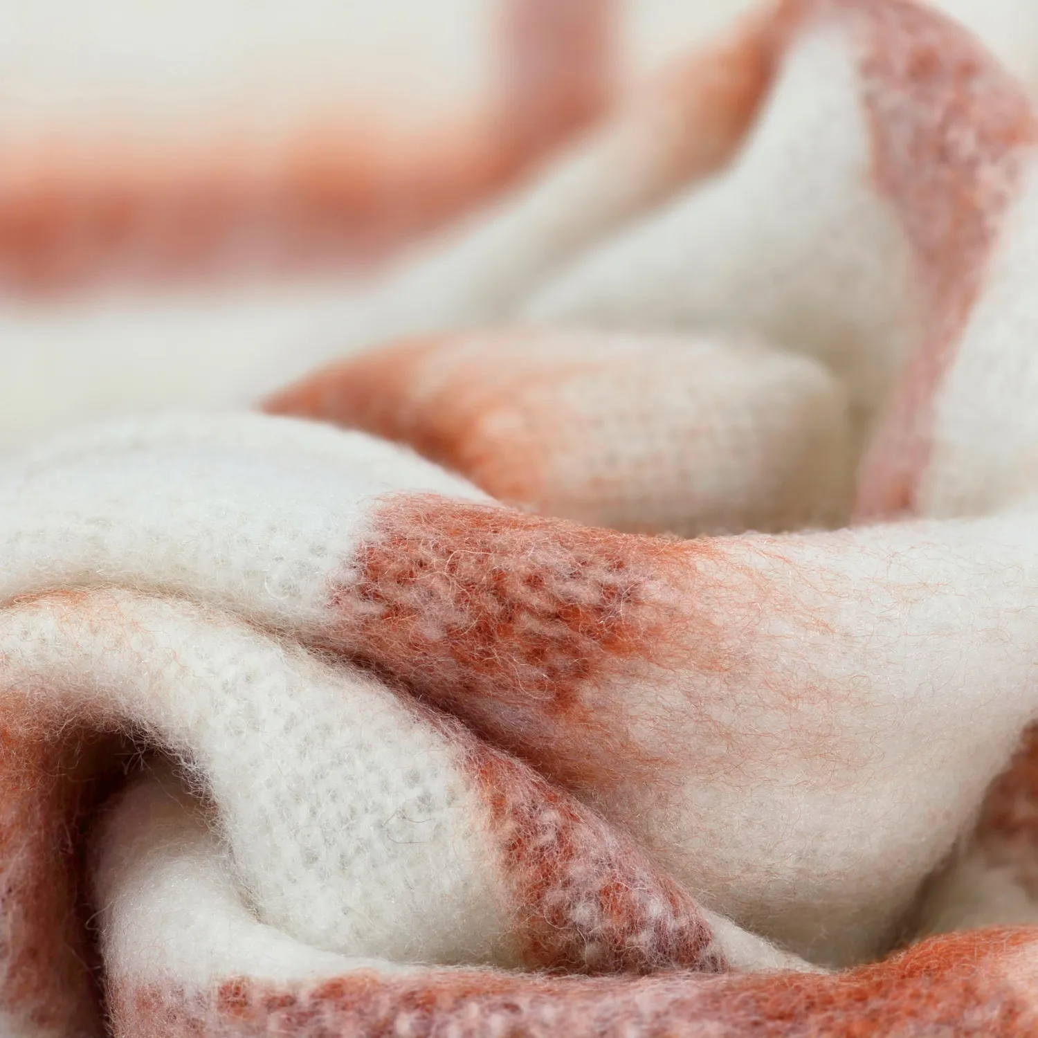 Plaid dekens - throw van wolmix - Rachel (roze)