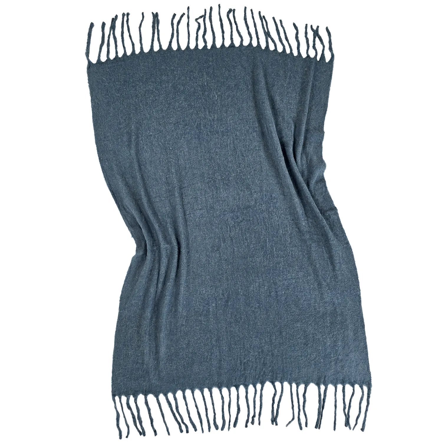 Plaid dekens - throw van wolmix - Samantha (blauw)