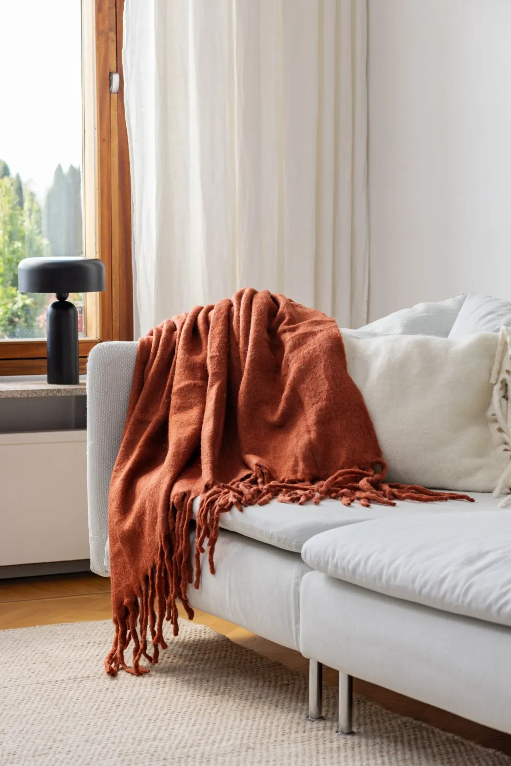 Plaid dekens - throw van wolmix - Samantha (koper)