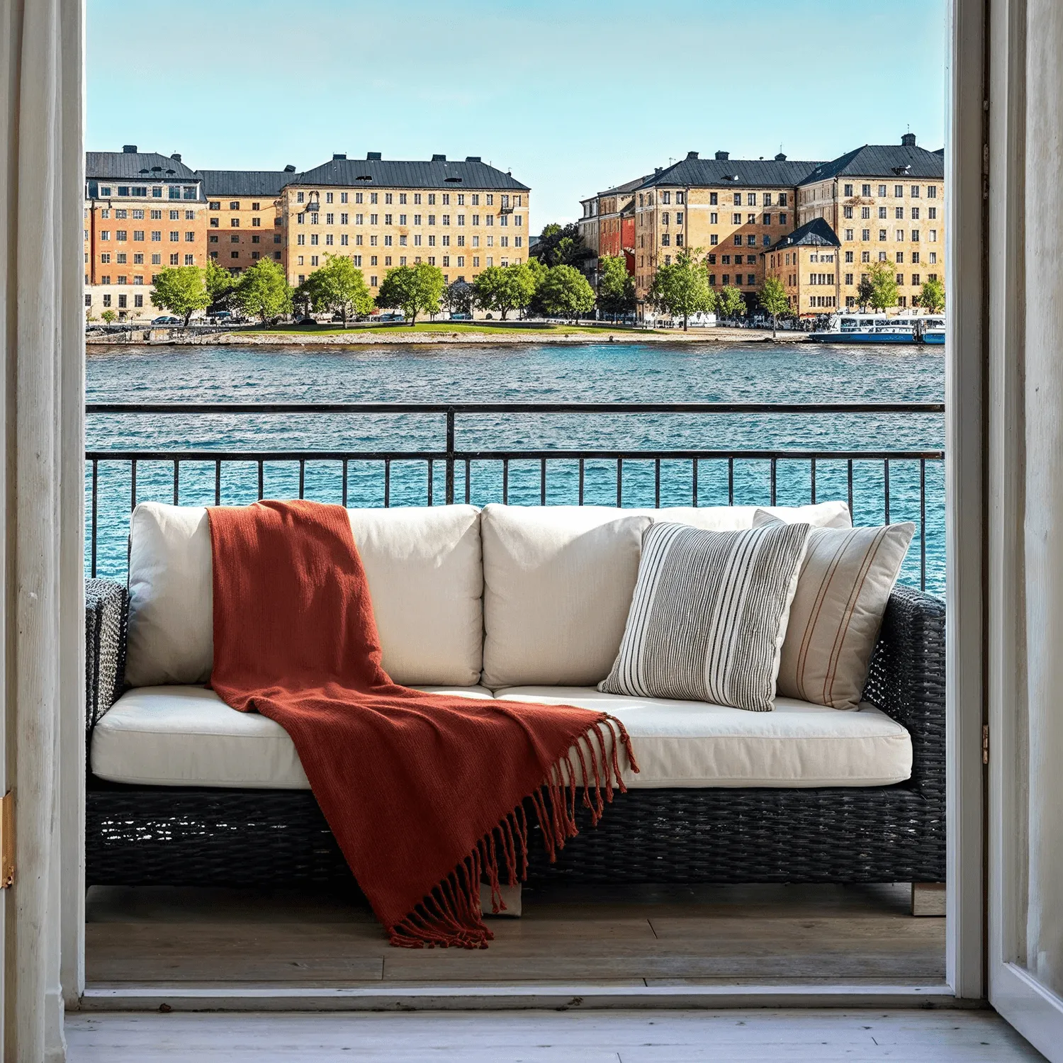 Plaid dekens - throw van wolmix - Samantha (koper)