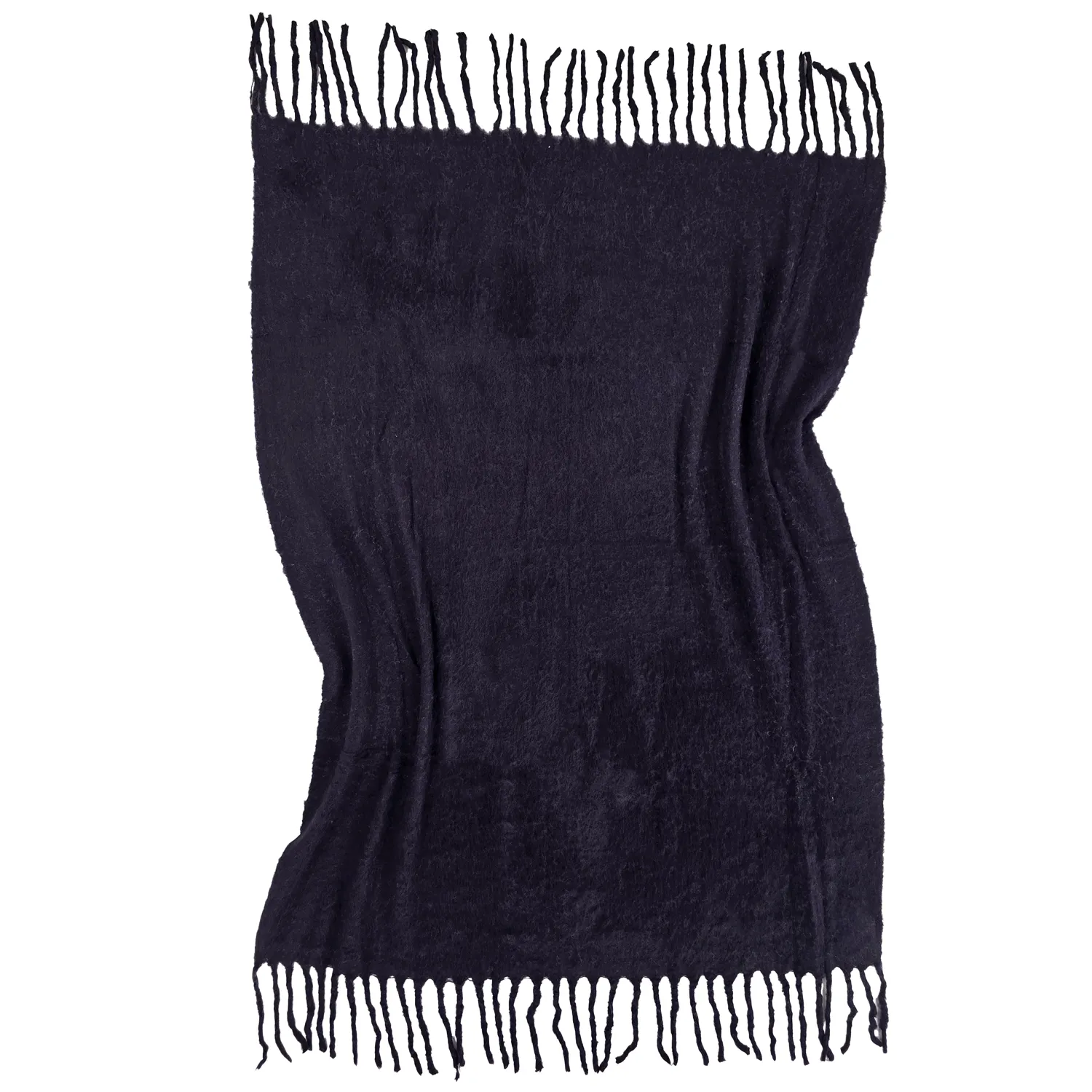 Plaid dekens - throw van wolmix - Samantha (zwart)