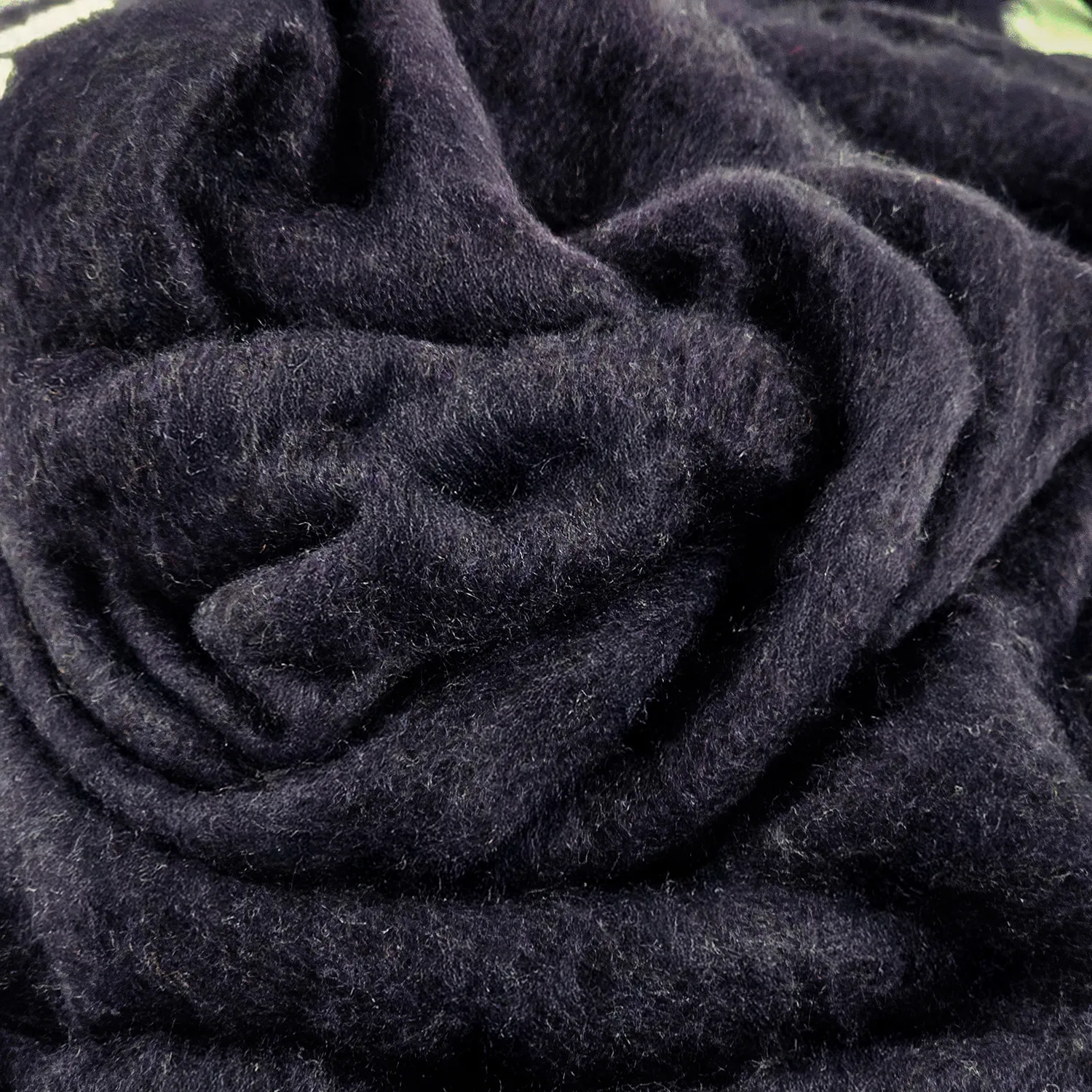 Plaid dekens - throw van wolmix - Samantha (zwart)