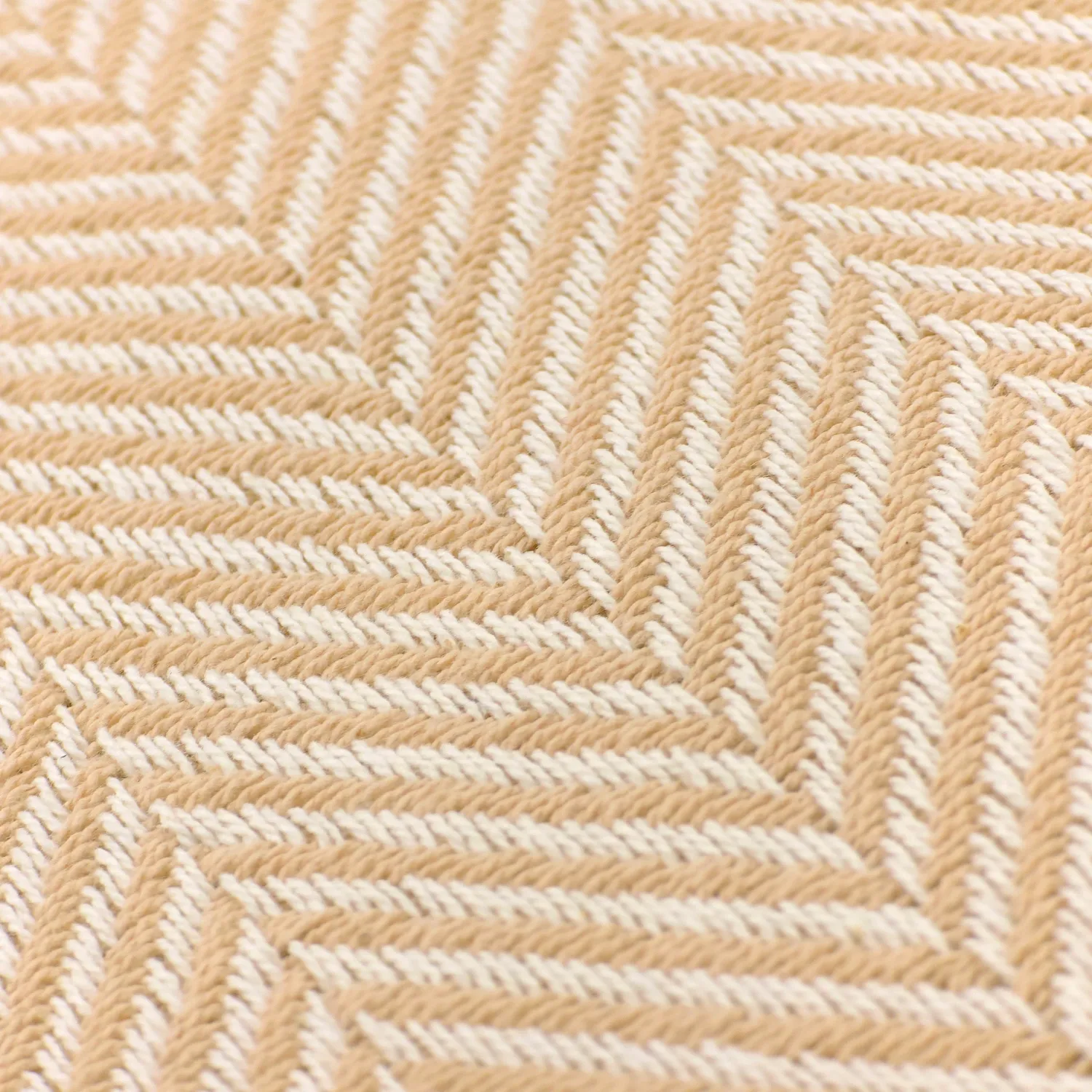 Dekens - Katoenen plaid - Denisa Fishbone (beige/wit)