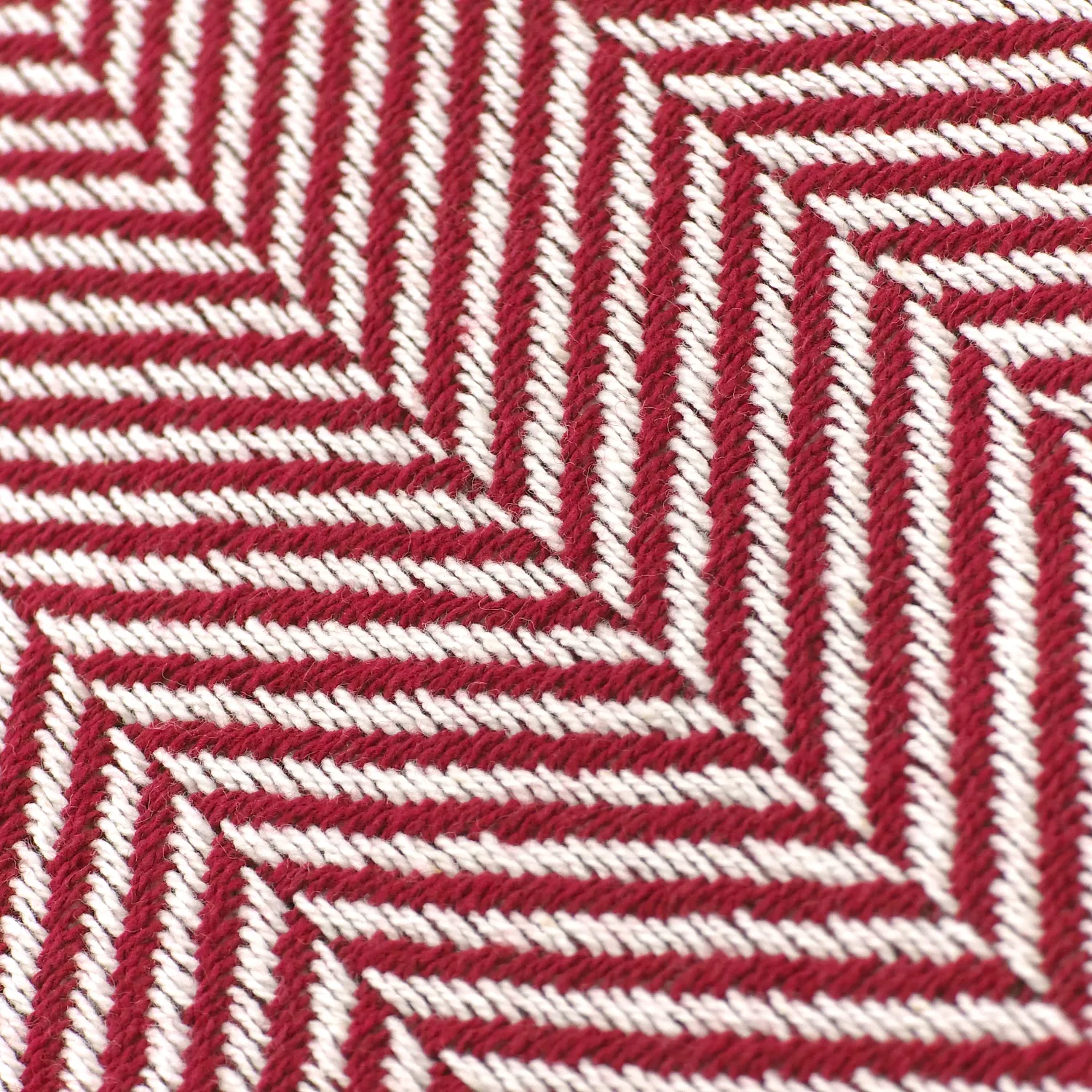 Dekens - Katoenen plaid - Denisa Fishbone (rood/wit)