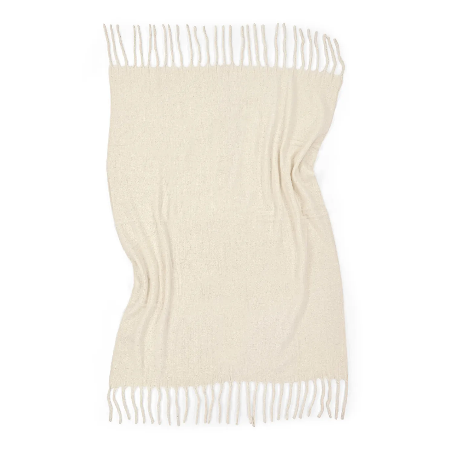 Plaid dekens - throw van wolmix - Samantha (offwhite)