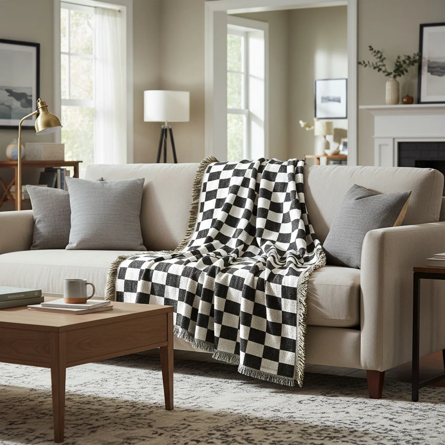 Dekens - Wallace Tapestry Blanket (zwart/wit)