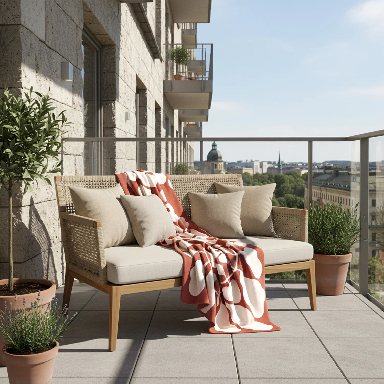 Dekens - Katalia Jacquard Blanket (bordeaux)