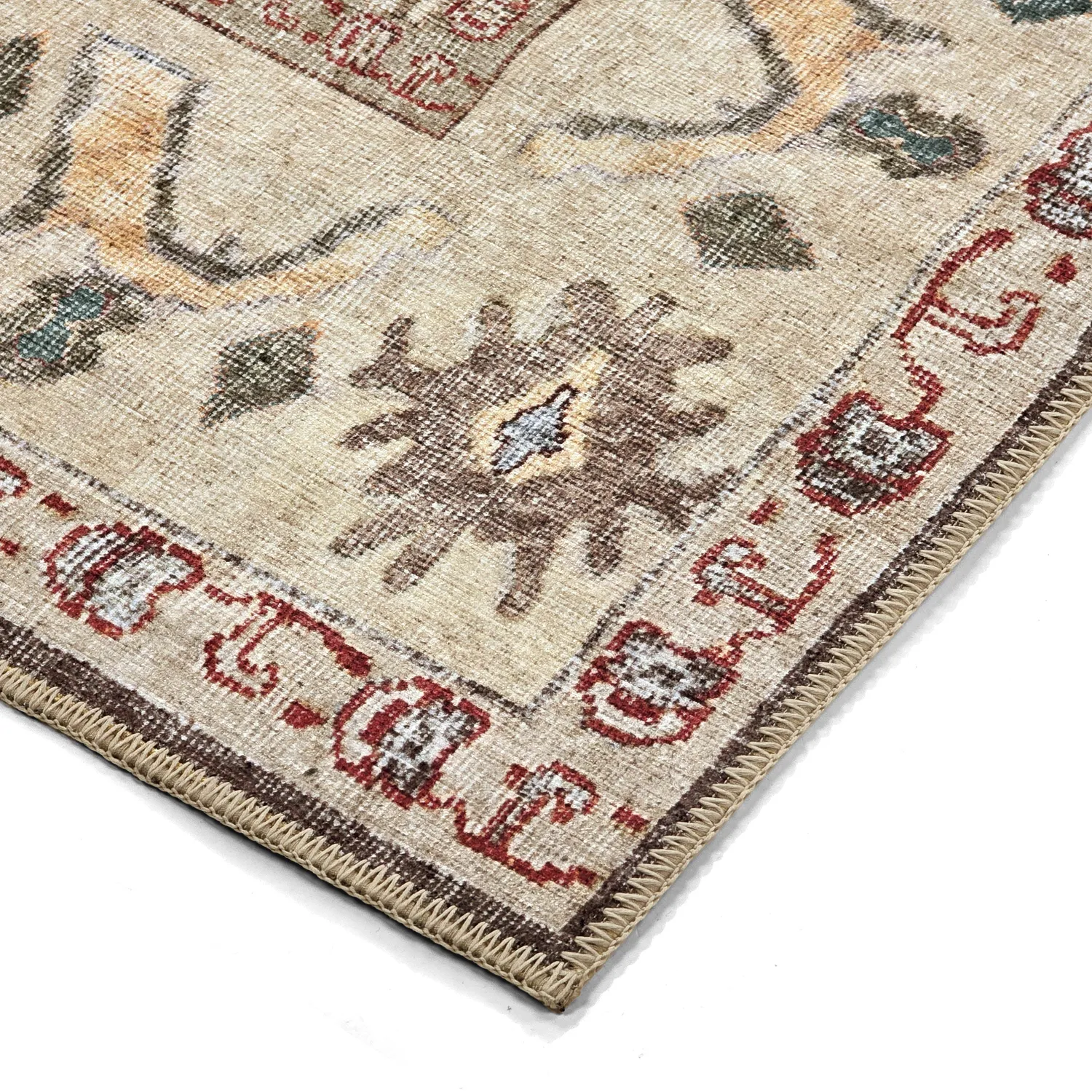 Vlakgeweven vloerkleed - Adira (grijs/roze)