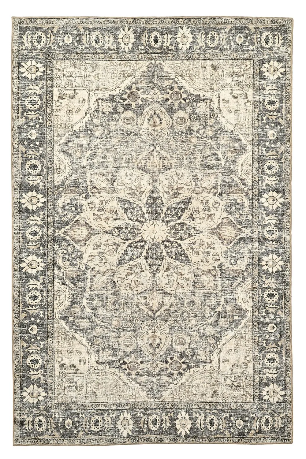 Vlakgeweven vloerkleed - Alvand (zwart)