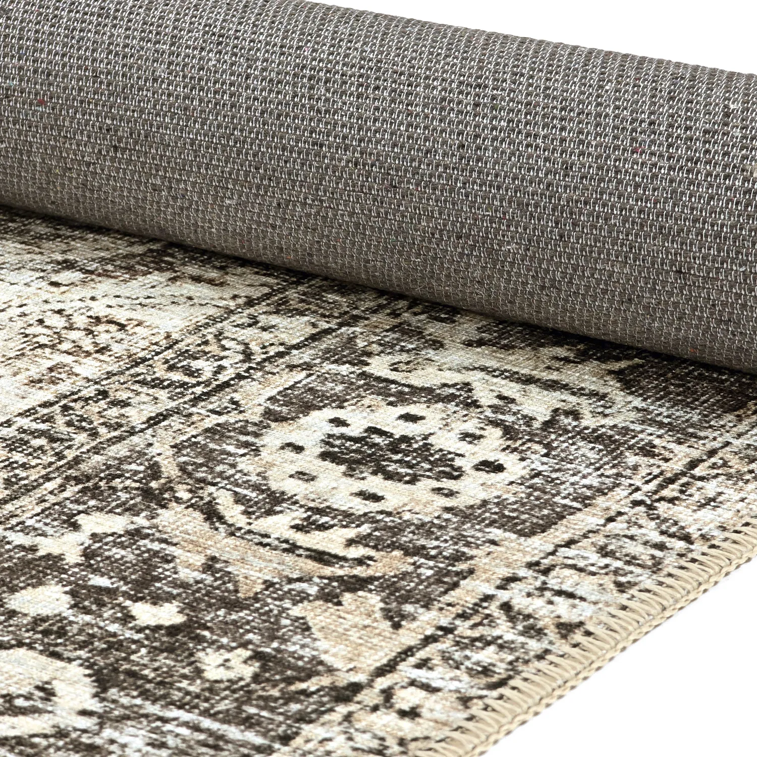 Vlakgeweven vloerkleed - Alvand (zwart)