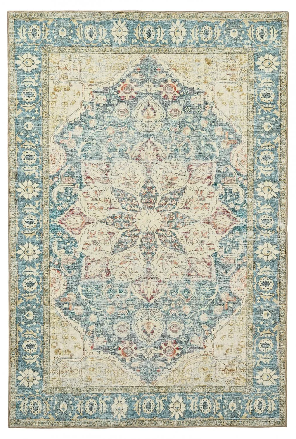 Vlakgeweven vloerkleed - Alvand (blauw)