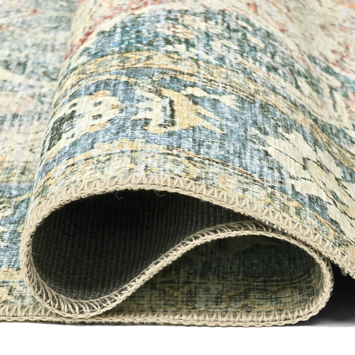 Vlakgeweven vloerkleed - Alvand (blauw)