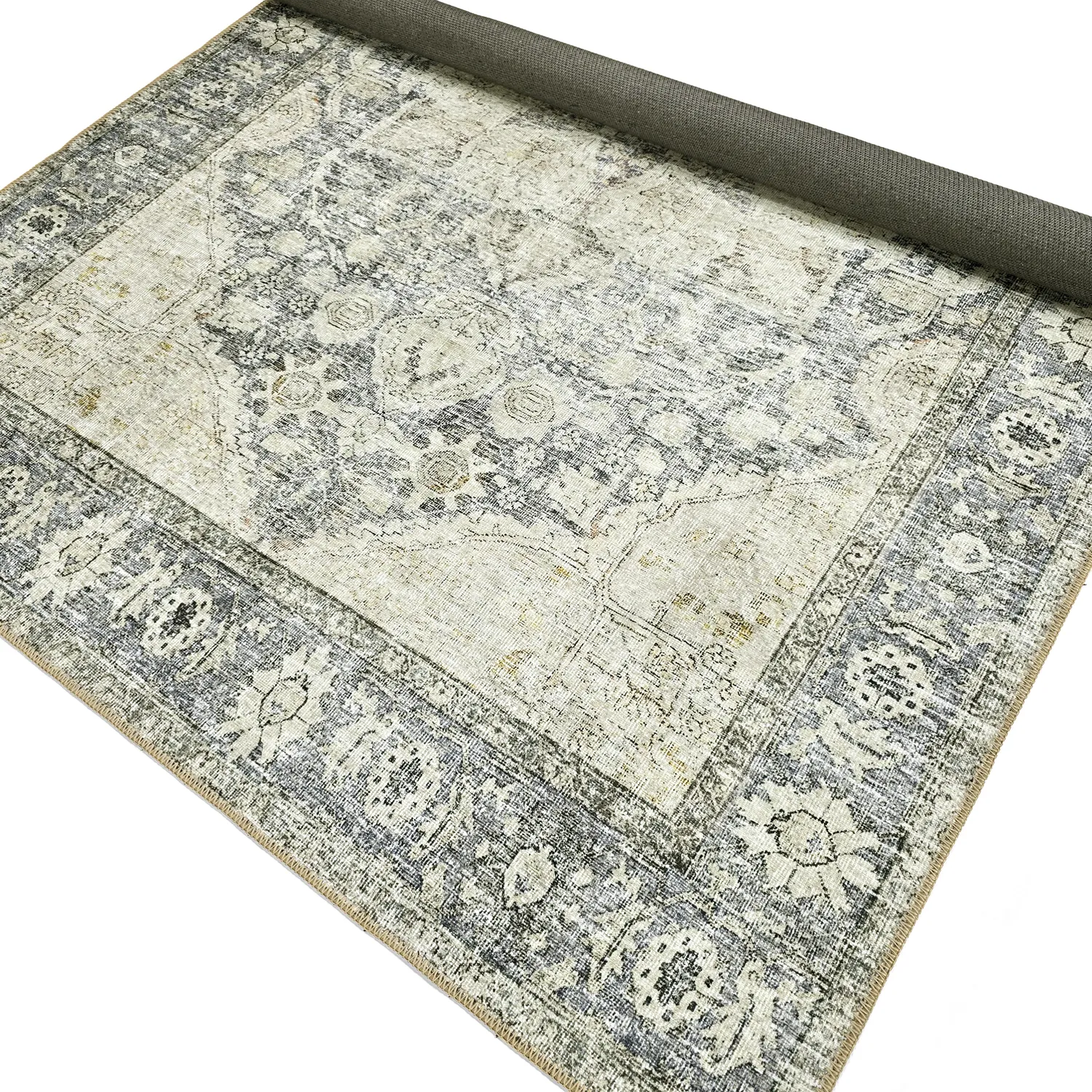 Vlakgeweven vloerkleed - Alvand (grijs)