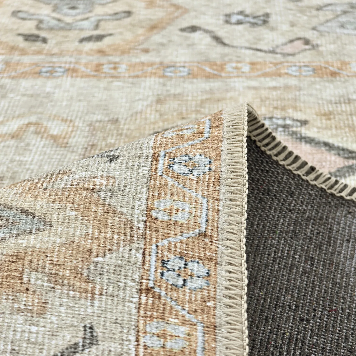 Vlakgeweven vloerkleed - Amena (beige)