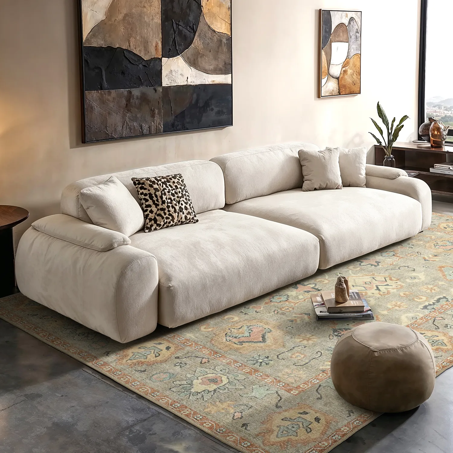 Vlakgeweven vloerkleed - Amena (blauw)