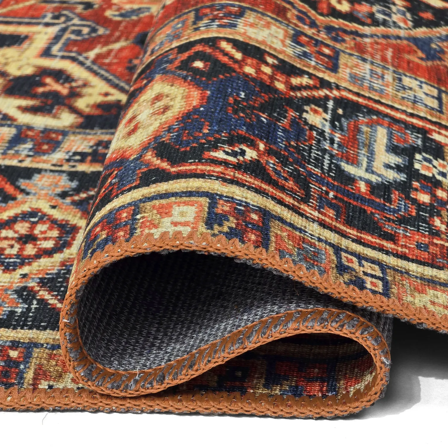 Vlakgeweven vloerkleed - Anzali (rood)