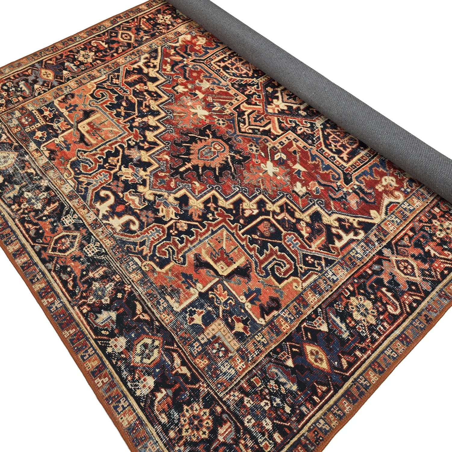 Vlakgeweven vloerkleed - Anzali (rood)