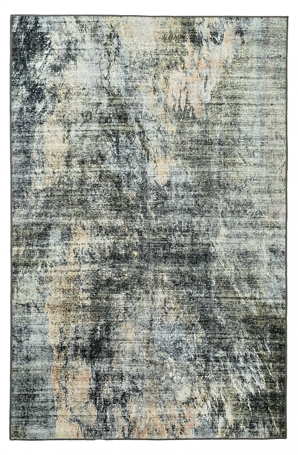 Vlakgeweven vloerkleed - Bechar (zwart/multi)