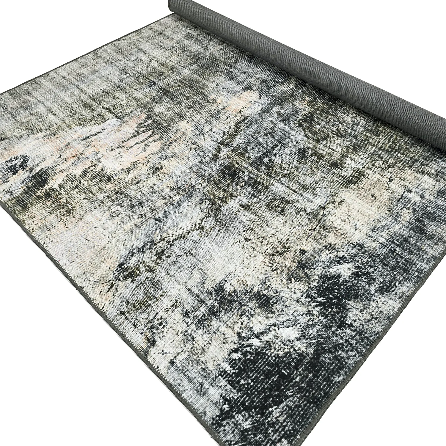 Vlakgeweven vloerkleed - Bechar (zwart/multi)