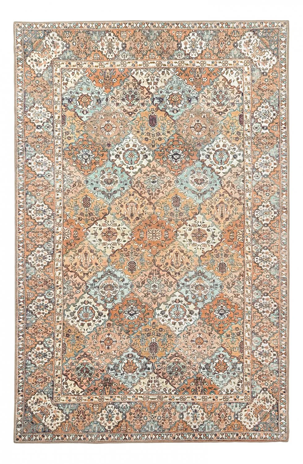 Vlakgeweven vloerkleed - Berelina (beige/multi)